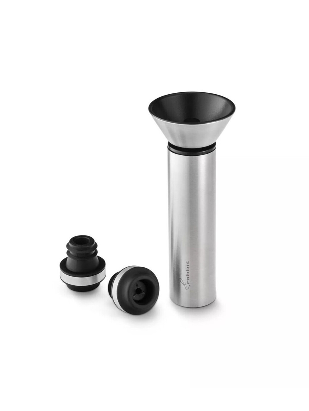 24$ Rabbit Stainless Steel Vacuum Wine Preserver Set Size One Silver